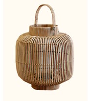 Koza Home Meander El Yapımı Dekoratif Rattan Mumluk 28x30x38 8940 (Natural)
