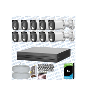 Provzen Dahua 10 Kameralı Full HD Fullcolor Mikrofonlu Güvenlik Kamerası