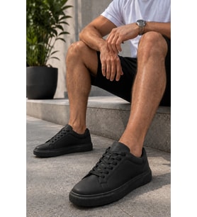 Laviathan Erkek Günlük Bağcıklı Spor Ayakkabı Sneaker Rahat ve Şık Tasarım - Siyah