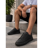 Laviathan Erkek Günlük Bağcıklı Spor Ayakkabı Sneaker Rahat ve Şık Tasarım - Siyah