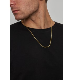 18K Altın Kaplama 2,5mm Barlı 925 Ayar Gümüş Zincir Kolye Vek-3140