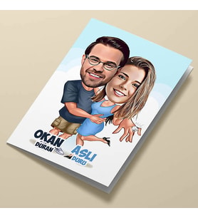 Kişiye Özel Evlilik Teklifim Karikatürlü Tebrik Kartı
