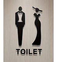 Ahşap Tuvalet(WC) Yönlendirme Levhası (Siyah)
