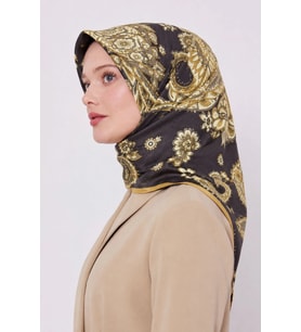Lesscarves Desenli Pamuk İpek Eşarp LS2207