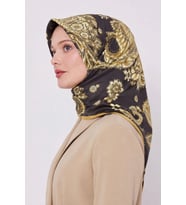 Lesscarves Desenli Pamuk İpek Eşarp LS2207