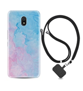 Xiaomi Redmi 8A 8 Pro 9C 9T 10C 11T Pro Kılıf Boyun Askılı Silikon Pink Blue Abstract 1385