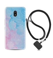 Xiaomi Redmi 8A 8 Pro 9C 9T 10C 11T Pro Kılıf Boyun Askılı Silikon Pink Blue Abstract 1385