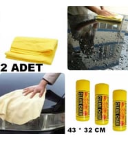 Sentetik Güderi Oto Araç Araba Yıkama Kurulama Bezi 42x32 Cm Süper Emici Oto Kurulama Bezi 2 Adet