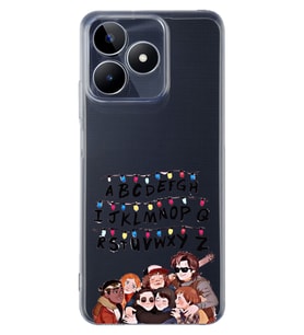 Realme C53 Uyumlu Stranger Things Desenli Şeffaf Telefon Kılıfı