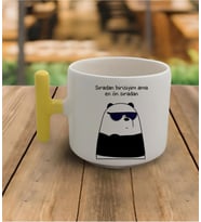 Tanem Sıradan Birisiyim Ama En Ön Sıradan - T Kulp Kupa