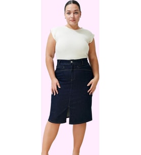 Kadın Denim Midi Etek Yüksek Bel Kalem Kalıp Günlük Kombinler İçin Yaz Aylarının Vazgeçilmezi