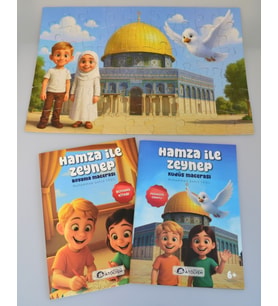 Mescid-i Aksa 54 Parça Çocuk Puzzle – Hikâye Kitabı ve Boyama Kitabı Hediyeli, Özel Kutulu