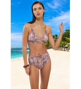 Desenli Üçgen Bikini Takımı Premium Kalite Klora Dayanıklı Yaz Koleksiyonu