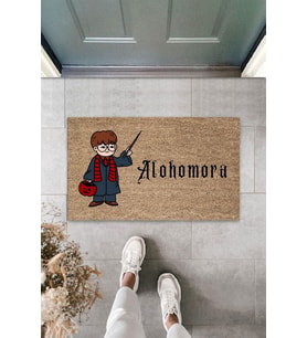 Dormot Modern Dijital Baskı Harry Potter Alohomora  Kapı Önü Paspası 70x45cm (Bej)