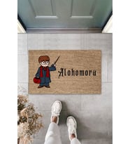 Dormot Modern Dijital Baskı Harry Potter Alohomora  Kapı Önü Paspası 70x45cm (Bej)
