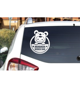 Bebek Var Araba Cam Sticker 24X28Cm