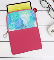 BK Gift Deniz Kabukları Tasarımlı Taşınabilir Koruyucu Tablet Kılıfı & Organizer Çanta - Pembe-1