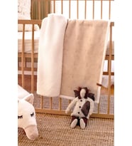 Fluffy Bebek Battaniyesi 80x100 Solid Bej Düz Kundak Puset Çift Taraflı Koyun Tüyü Battaniye 100x80