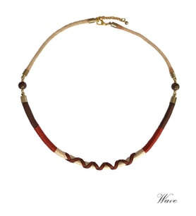 Handcraftedbyoz, Kadın, Etnik, Bohem, El yapımı, Kahve, Wave Kolye