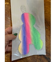ÜTÜ İLE YAPIŞAN RENKLİ TAŞLI AYI ARMA TRANSFER BASKI 24X16 CM