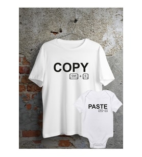 Babaya Hediye  Copy Paste Beyaz Tshirt Zıbın