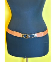 ÇELİK TOKALI TABA RENK LASTİKLİ KADIN KEMER 70X3 CM
