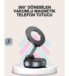 Northcity Güçlü Mıknatıslı Vakumlu Araç Telefon Tutucu - 360 Dönüş Alüminyum Gövde