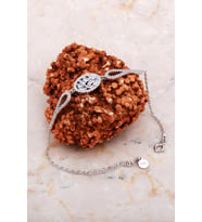Baget Oval Rodyumlu Gümüş Bileklik 4166