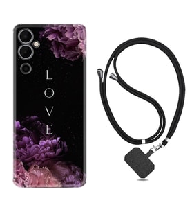 Tecno Pova Neo 2 Kılıf Silikon Boyun Askılı İpli Desenli Silikon Love Flow 1664