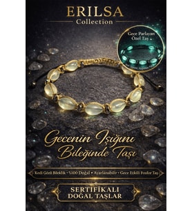 Sertifikalı Kedi Gözü Bileklik - 10mm Arpa Kesim Fosforlu Gece Parlayan Akrilik Kehribar (Çok Renkli)