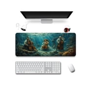 SonicTouch Klavye Mousepad 40x90cm Dikişsiz Pürüzsüz Sıvı Geçirmez Kaymaz Taban Okyanus Senfonisi