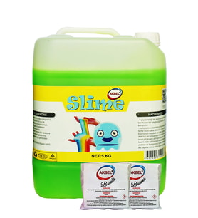 AKBEL SLİME ŞAKA HAMURU FOSFORLU YEŞİL 5KG+200 GR BORAKS