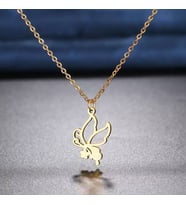 Kişiye Özel 925 Ayar Gümüş Kelebek Kolye (Gold)