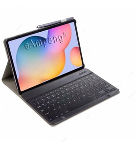 Samsung Galaxy Tab S7 FE S7 Plus S8 Plus 12.4" Kılıf Kablosuz Klavyeli Case Moba (Siyah)