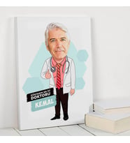 En İyi Erkek Doktor Karikatürlü Kanvas Tablo