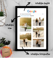 Kişiye Özel Google Soru Cevap Tasarımlı 21x30cm Fotoğraf Çerçevesi
