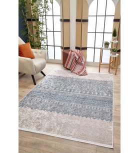 Dijital Kaymaz Yıkanabilir Mavi Geometrik Salon Halısı Mutfak Halısı Koridor Halısı Yolluk HLN1585