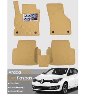 RENAULT MEGANE 3 HATCHBACK (2008-2016) Uyumlu EVA Paspas Tam Set–Oto Paspas,Araca Özel