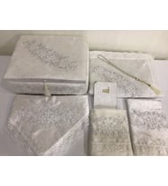 Lamazihome 7 Parça Krem Sandıklı Seccade Seti Seccade Takımı Damat Seti