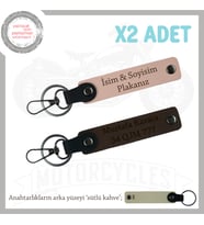 Yol Arkadaşlarına Özel İsim Ve Plaka, Yazılı Kişiye Özel Hediye x2 Anahtarlık, Yavruağzı-K Kahve-SK