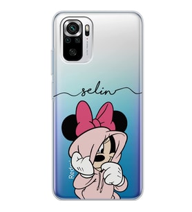 Xiaomi Sweatli Minnie Tasarımlı Şeffaf Telefon Kılıfı