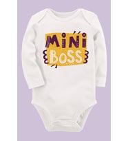 Organik Baskılı Pamuklu Unisex Bebek Body UZUNE178