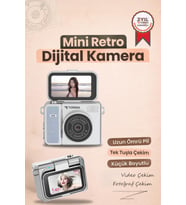Mini Dijital Kamera 2K Flip Ekranlı Selfie Video Vlog Kamerası CMR46 Mavi