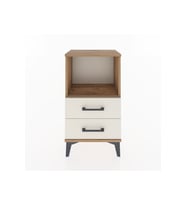 Arges Komodin Tek Raflı 2 Çekmeceli 44x30x80 Çam-Aytaşı