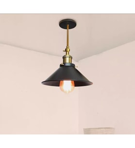 MYLİGHTS RETRO  RUSTİK  MAFSALI HAREKLİ AVİZE METAL AVİZE 22 CM EN (Siyah)