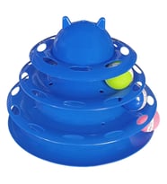 Markapet 3 Katlı Kedi Oyuncağı Kedi Başlıklı Toplu Kule 18-23 cm Mavi