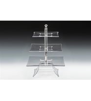 POLYCARBONAT TEPSİLİ 3  KATLI TEŞHİR STANDI(20-25-30 CM )