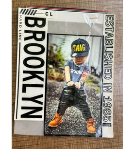 18X14 CM ÜTÜ İLE YAPIŞAN RAP YAPAN ÇOCUK BROKLYN TRANSFER BASKI ARMA