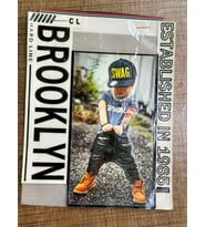 18X14 CM ÜTÜ İLE YAPIŞAN RAP YAPAN ÇOCUK BROKLYN TRANSFER BASKI ARMA
