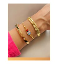 Altın Kaplama 3 lü Kombin Bileklik Seti Gold Renk Kadın Zincir Bilezik Künye Asansör Pandora